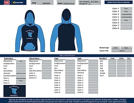 Easton Women's Sublimated Fleece Hoodie