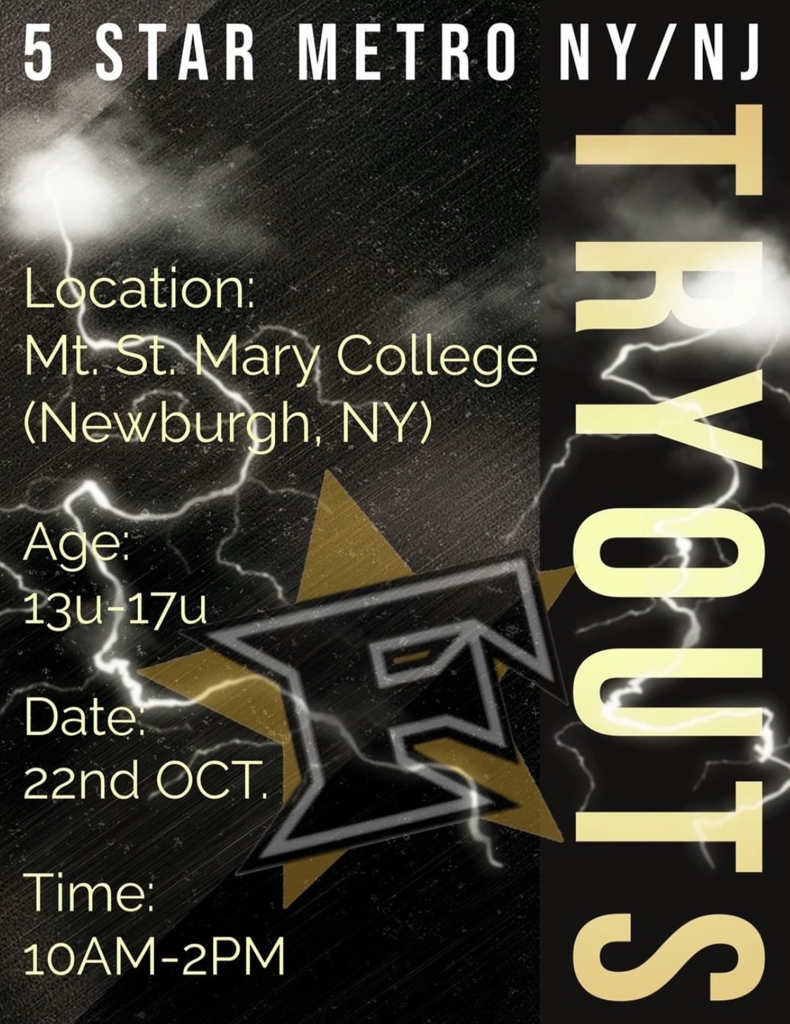 5 star tryout flyer 10:22:22